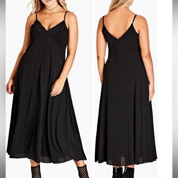 City Chic Dresses & Skirts - City Chic Black Maxi Boho Dress